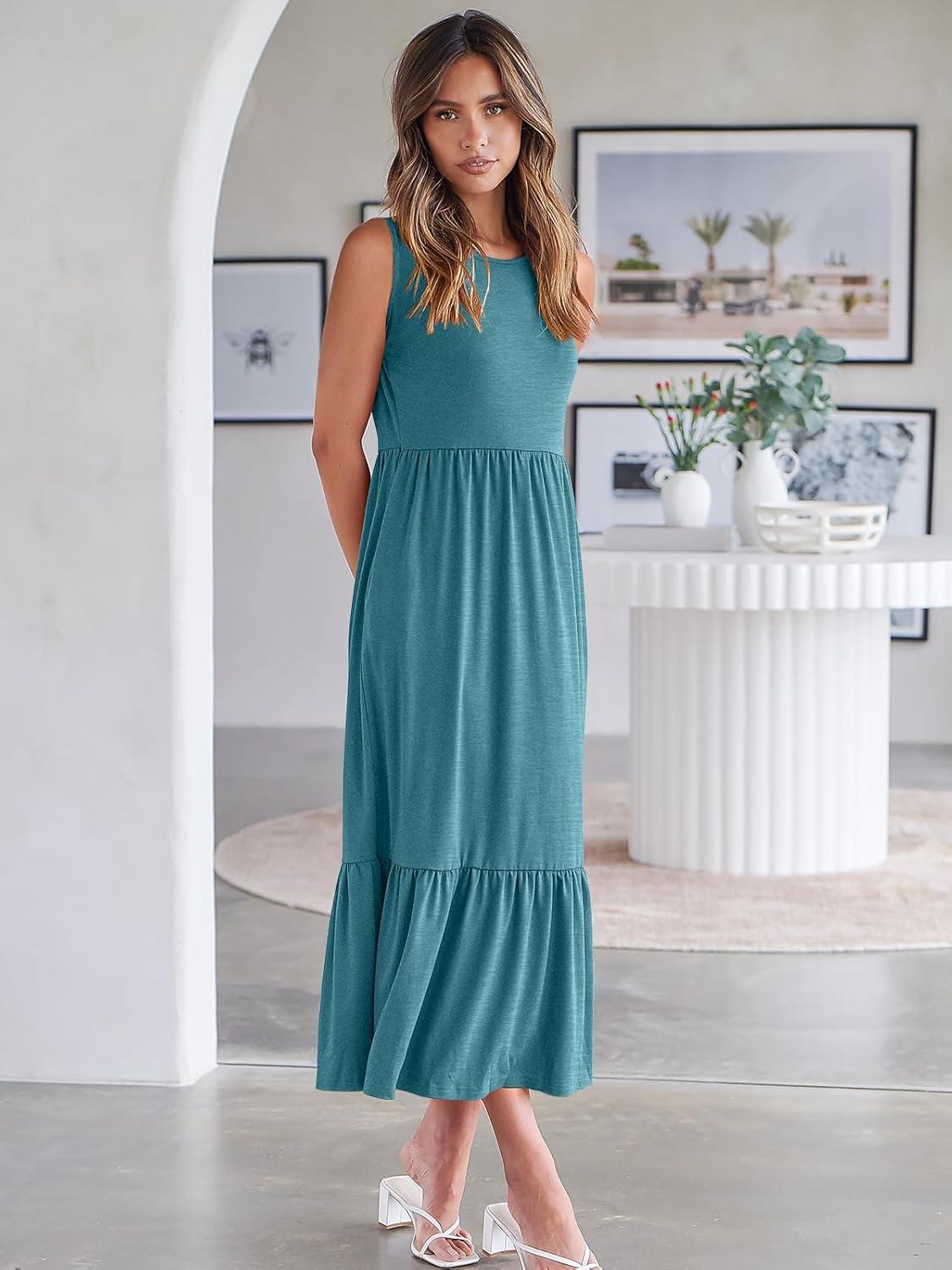 imageANRABESS Women Summer Casual Sleeveless Crewneck Sundress Aline Flowy Tiered Maxi Long Beach Dress Vacation OutfitsLake Blue