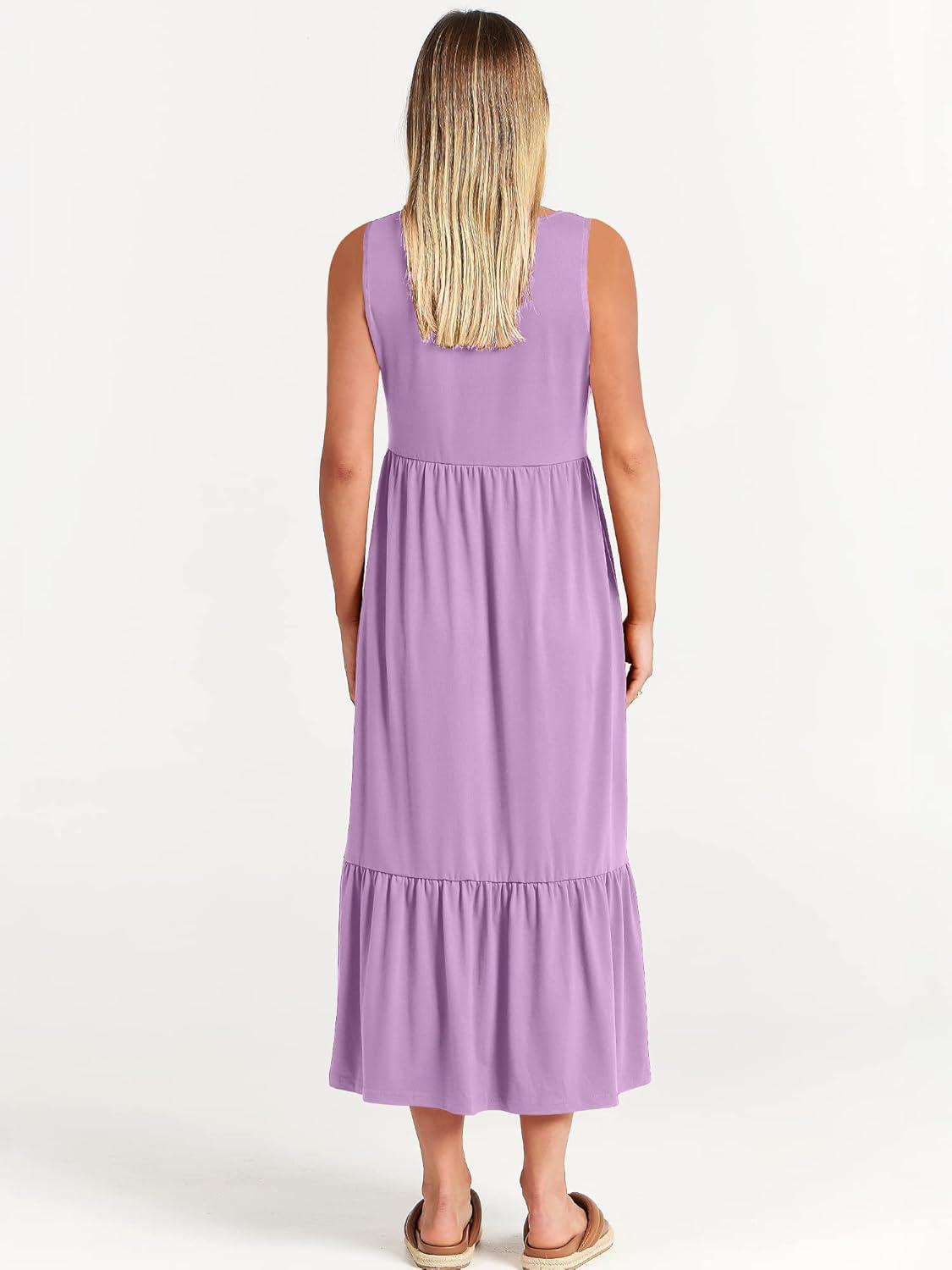 imageANRABESS Women Summer Casual Sleeveless Crewneck Sundress Aline Flowy Tiered Maxi Long Beach Dress Vacation OutfitsLilac