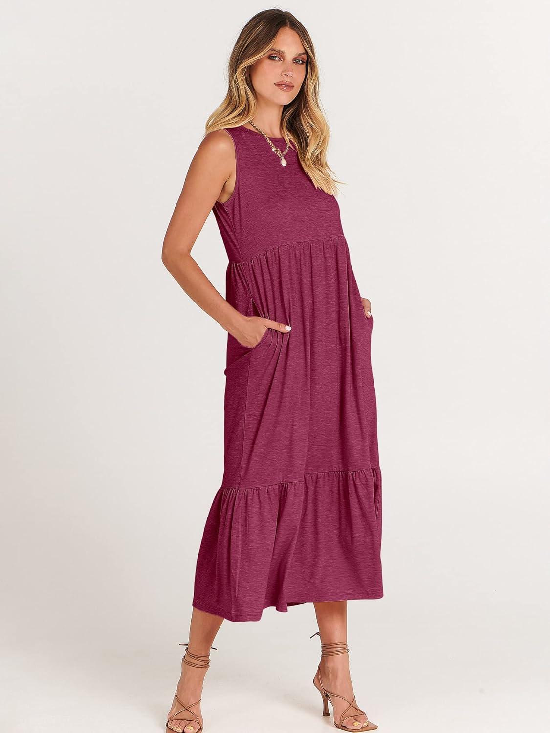 imageANRABESS Women Summer Casual Sleeveless Crewneck Sundress Aline Flowy Tiered Maxi Long Beach Dress Vacation OutfitsPurple