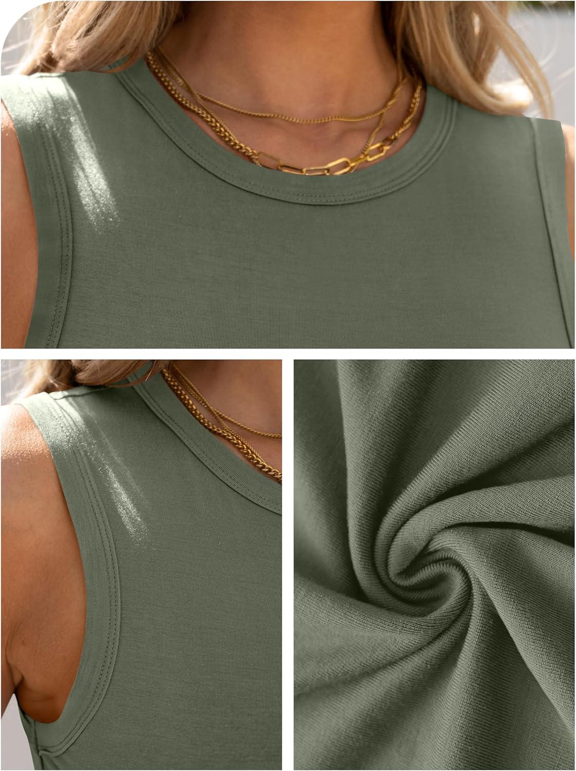 imageANRABESS Womens High Neck Tank Tops Stretchy Sleeveless Racerback Sexy Slim Fit Basic Tee Shirts Y2K Trendy Summer OutfitsArmy Green