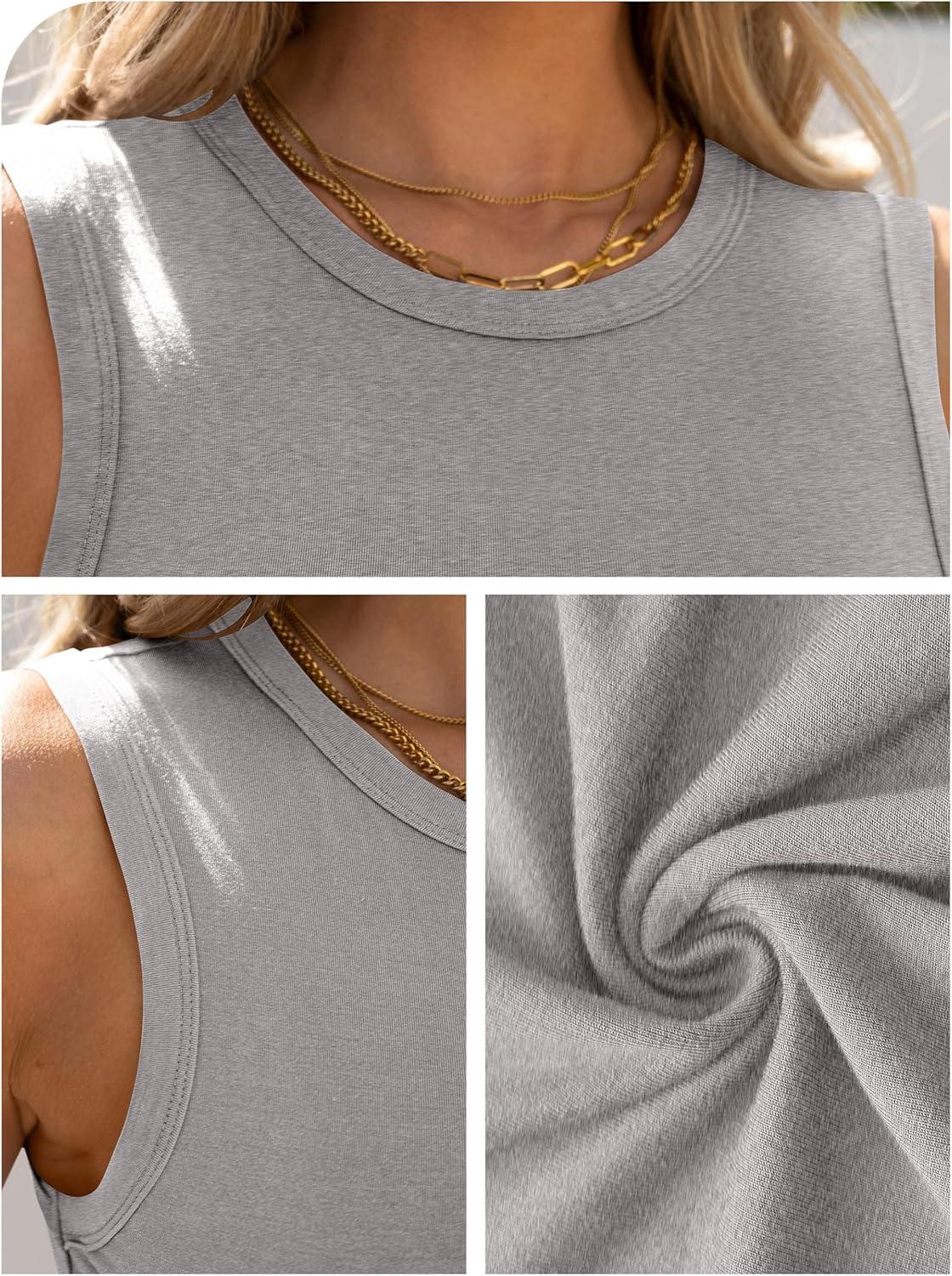 imageANRABESS Womens High Neck Tank Tops Stretchy Sleeveless Racerback Sexy Slim Fit Basic Tee Shirts Y2K Trendy Summer OutfitsDark Grey