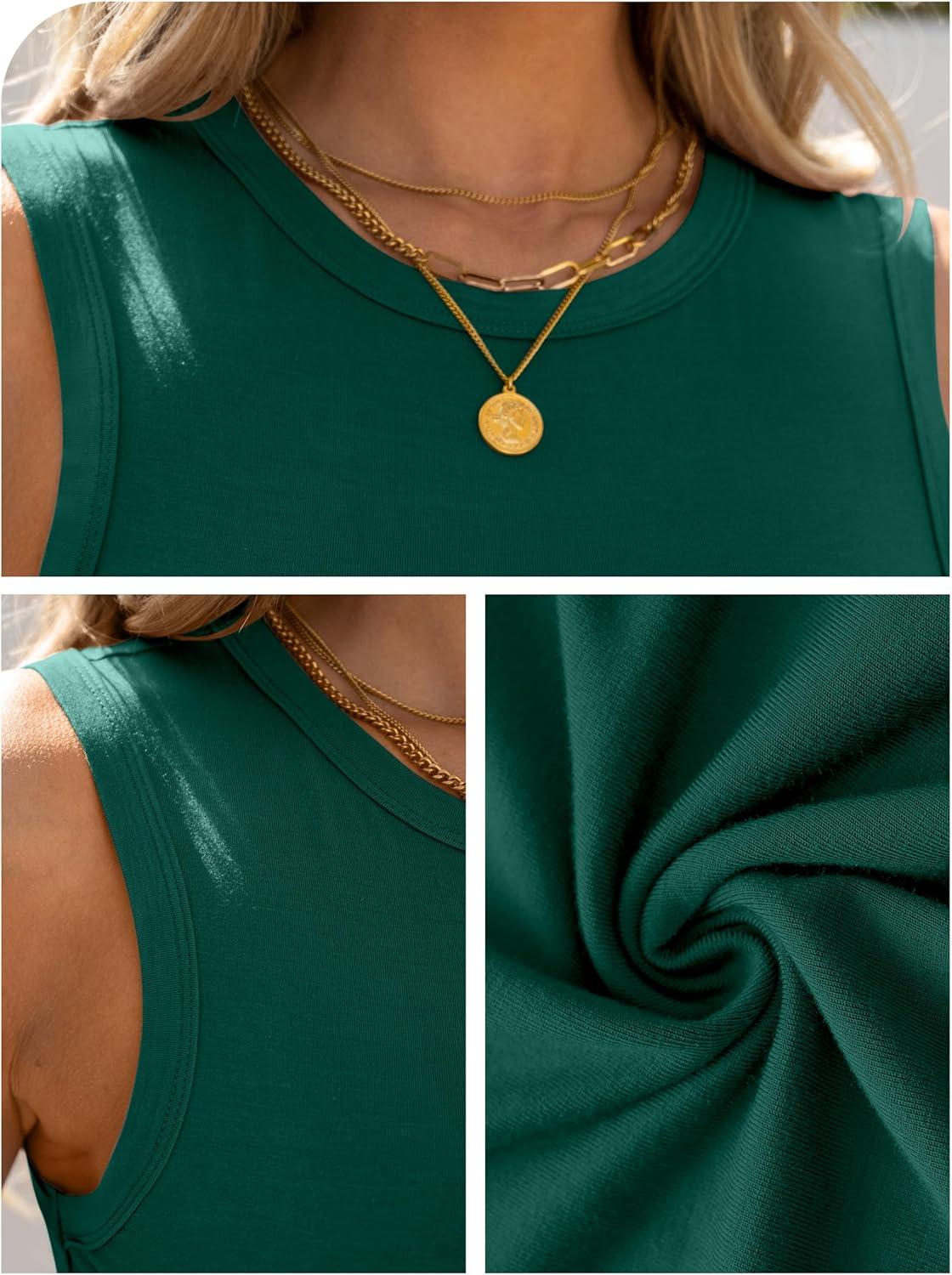 imageANRABESS Womens High Neck Tank Tops Stretchy Sleeveless Racerback Sexy Slim Fit Basic Tee Shirts Y2K Trendy Summer OutfitsForest