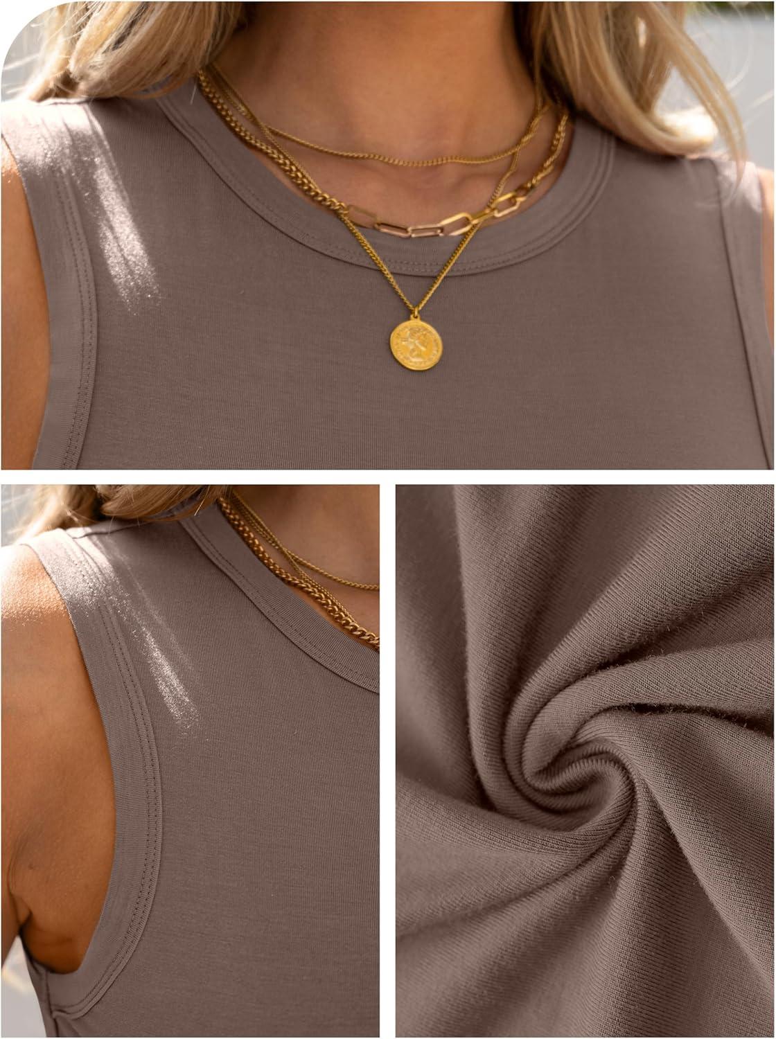 imageANRABESS Womens High Neck Tank Tops Stretchy Sleeveless Racerback Sexy Slim Fit Basic Tee Shirts Y2K Trendy Summer OutfitsKhaki