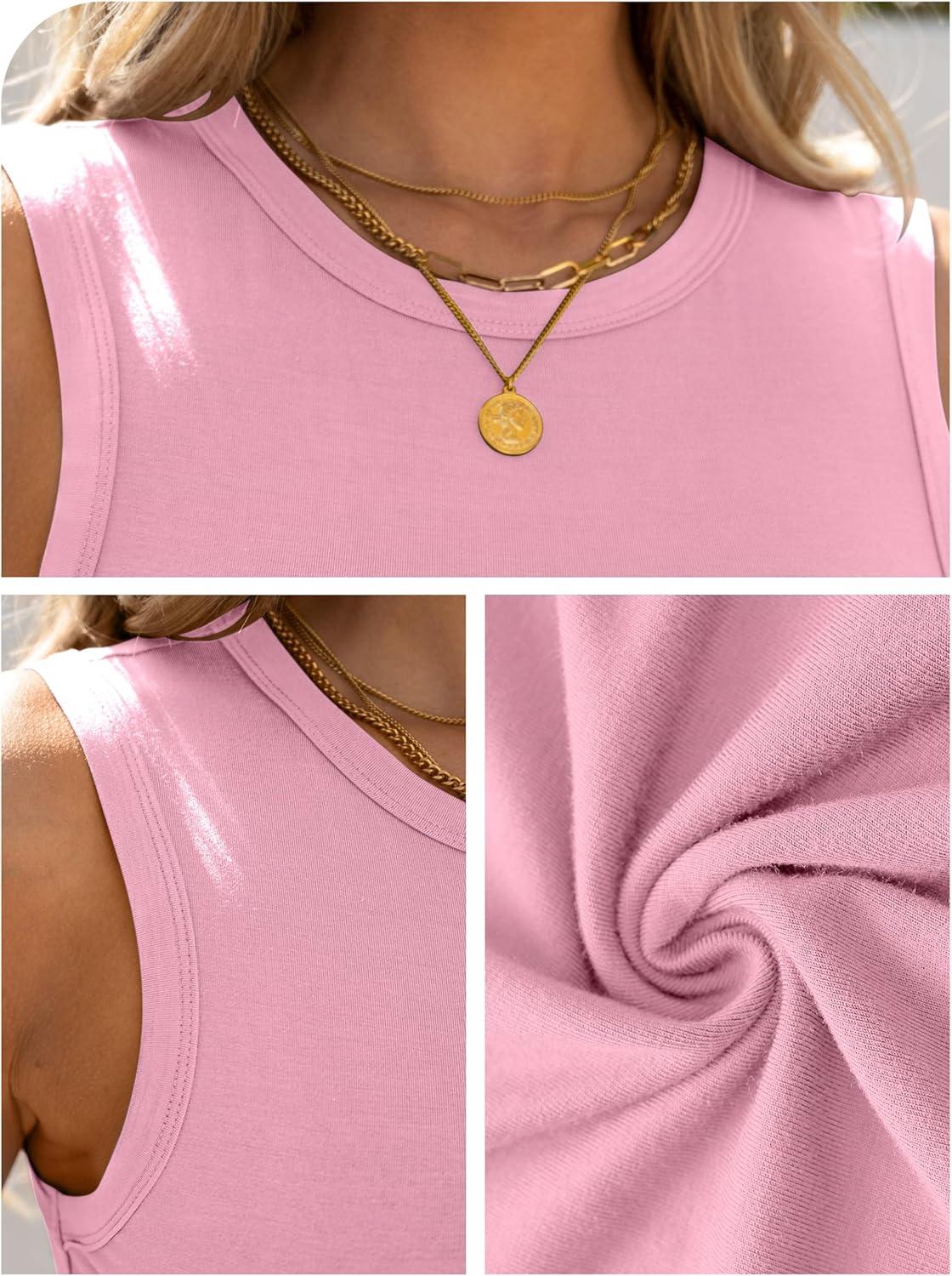 imageANRABESS Womens High Neck Tank Tops Stretchy Sleeveless Racerback Sexy Slim Fit Basic Tee Shirts Y2K Trendy Summer OutfitsPink