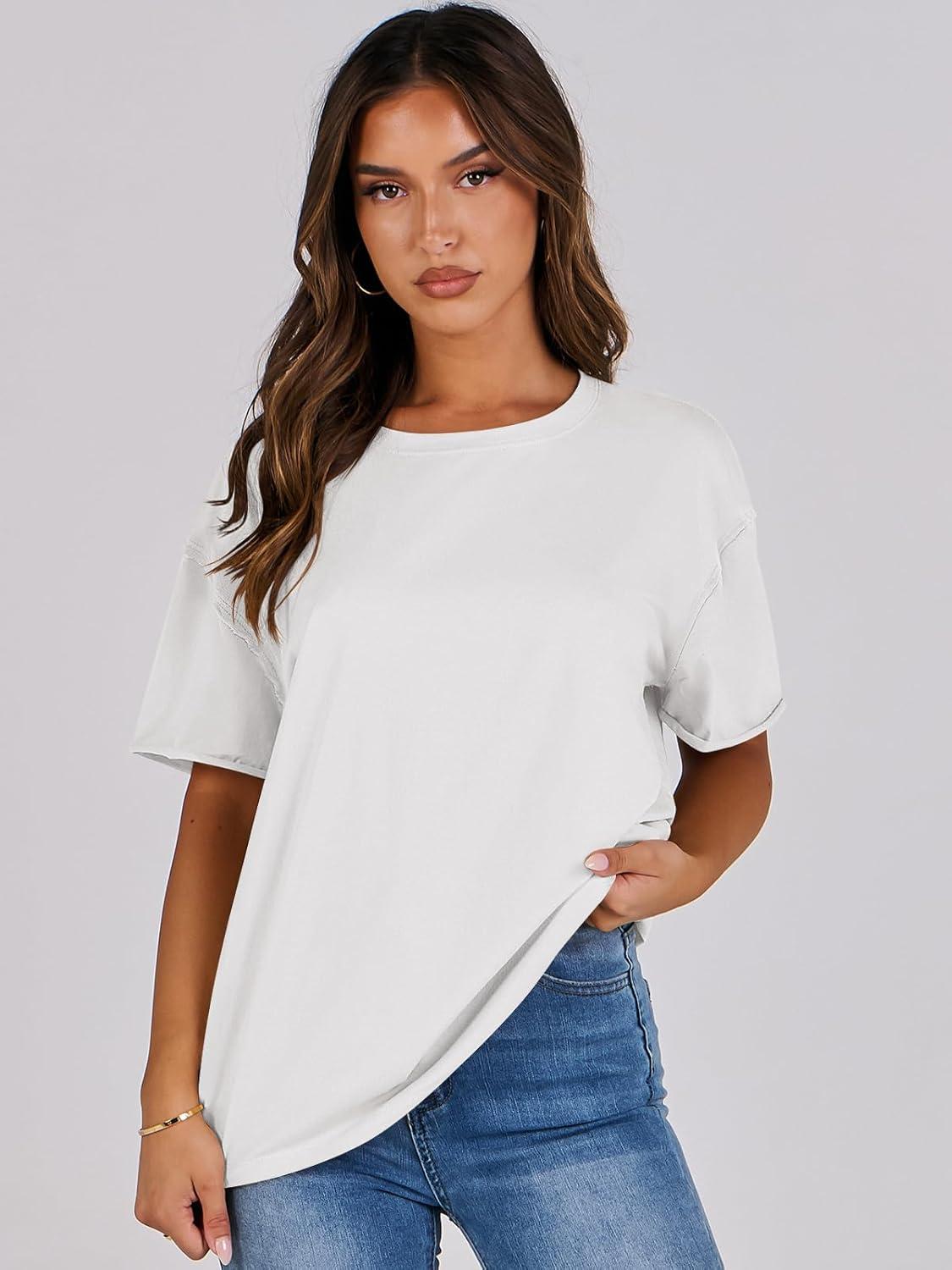 imageANRABESS Womens Tops Oversized T Shirts Loose Fit Short Sleeve Crewneck Summer Casual 2025 Trendy Boxy Tee BlouseWhite