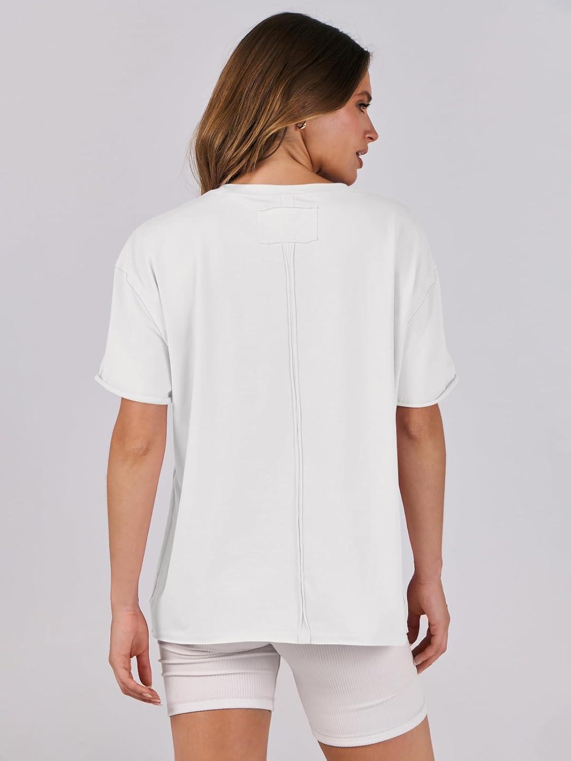 imageANRABESS Womens Tops Oversized T Shirts Loose Fit Short Sleeve Crewneck Summer Casual 2025 Trendy Boxy Tee BlouseWhite