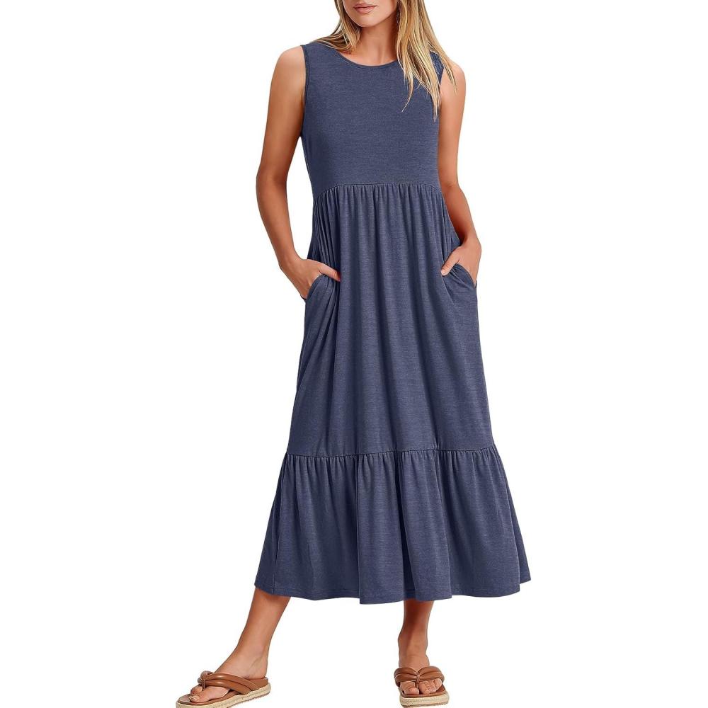 imageANRABESS Women Summer Casual Sleeveless Crewneck Sundress Aline Flowy Tiered Maxi Long Beach Dress Vacation OutfitsDeep Blue