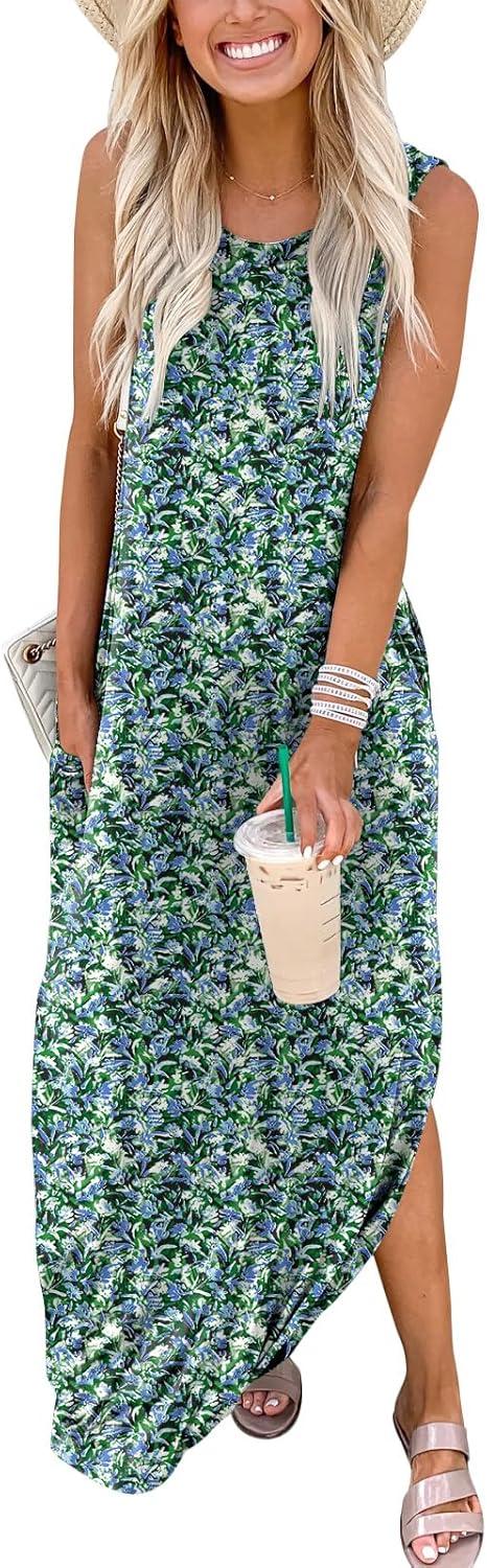 imageANRABESS Women Maxi Dress Summer Casual Loose Sleeveless Sundress Coverup Beach Eyelet Dresses 2026 Vacation Travel OutfitsBlue Green Floral