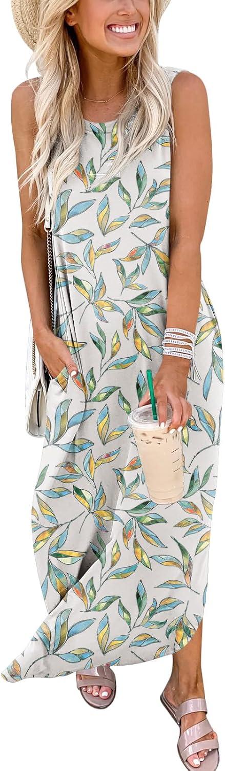 imageANRABESS Women Maxi Dress Summer Casual Loose Sleeveless Sundress Coverup Beach Eyelet Dresses 2026 Vacation Travel OutfitsMulti Leaf