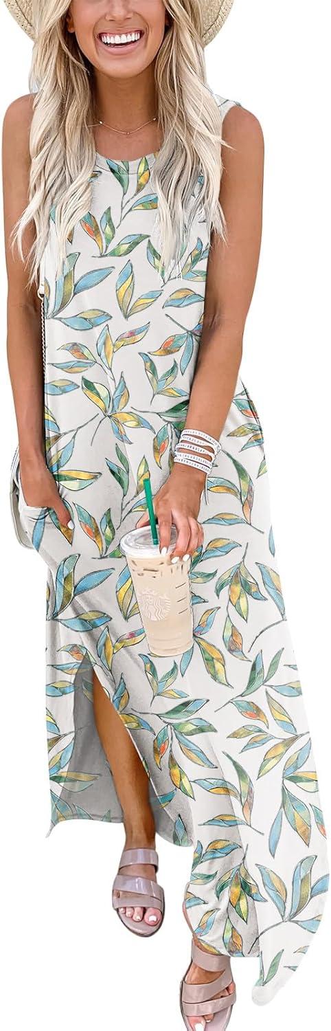 imageANRABESS Women Maxi Dress Summer Casual Loose Sleeveless Sundress Coverup Beach Eyelet Dresses 2026 Vacation Travel OutfitsMulti Leaf
