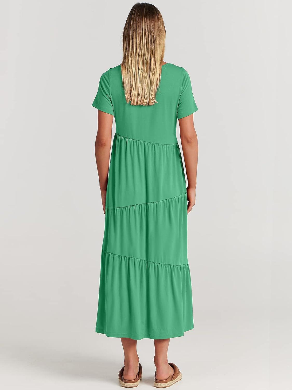 imageANRABESS Women Summer Maxi Dress Short Sleeve Swing Casual Asymmetric Tiered Vacation Long Beach Sundress OutfitsGrass