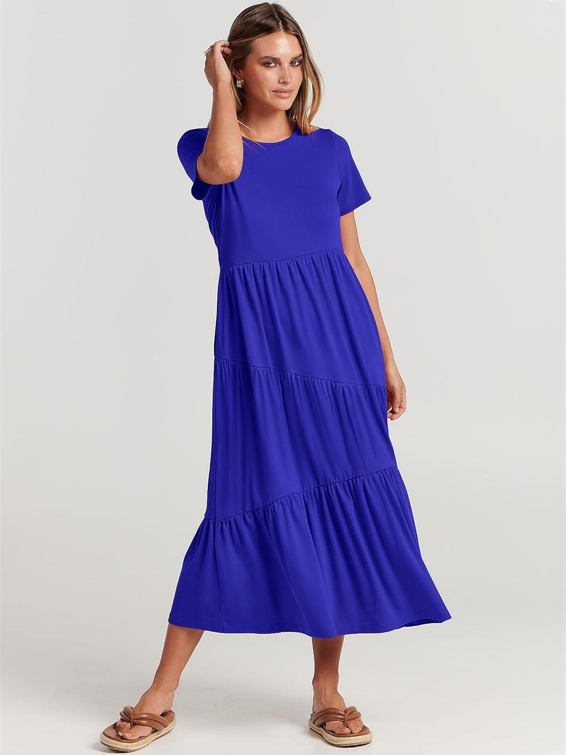 imageANRABESS Women Summer Maxi Dress Short Sleeve Swing Casual Asymmetric Tiered Vacation Long Beach Sundress OutfitsRoyal Blue