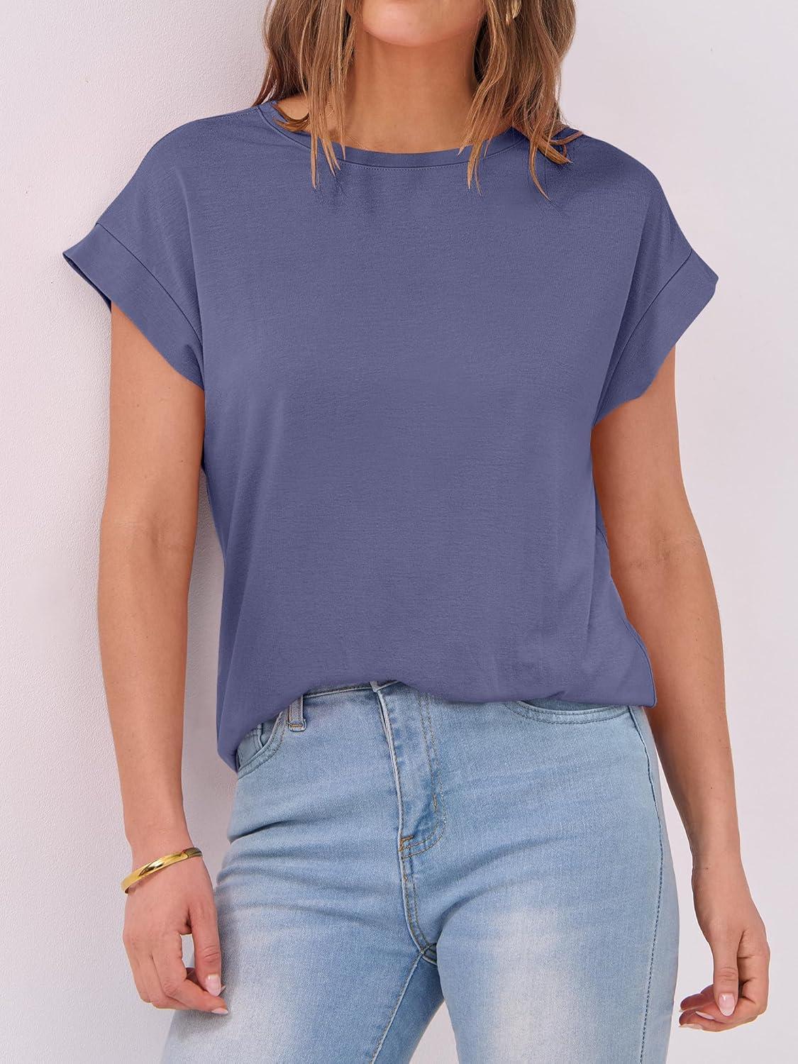 imageANRABESS Womens Tops Summer Cap Sleeve Basic Tee Shirts 2025 Trendy Loose Fit Casual Dressy Business Work Tshirts ClothesBlue Purple