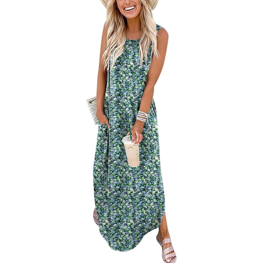 imageANRABESS Women Maxi Dress Summer Casual Loose Sleeveless Sundress Coverup Beach Eyelet Dresses 2026 Vacation Travel OutfitsBlue Green Floral