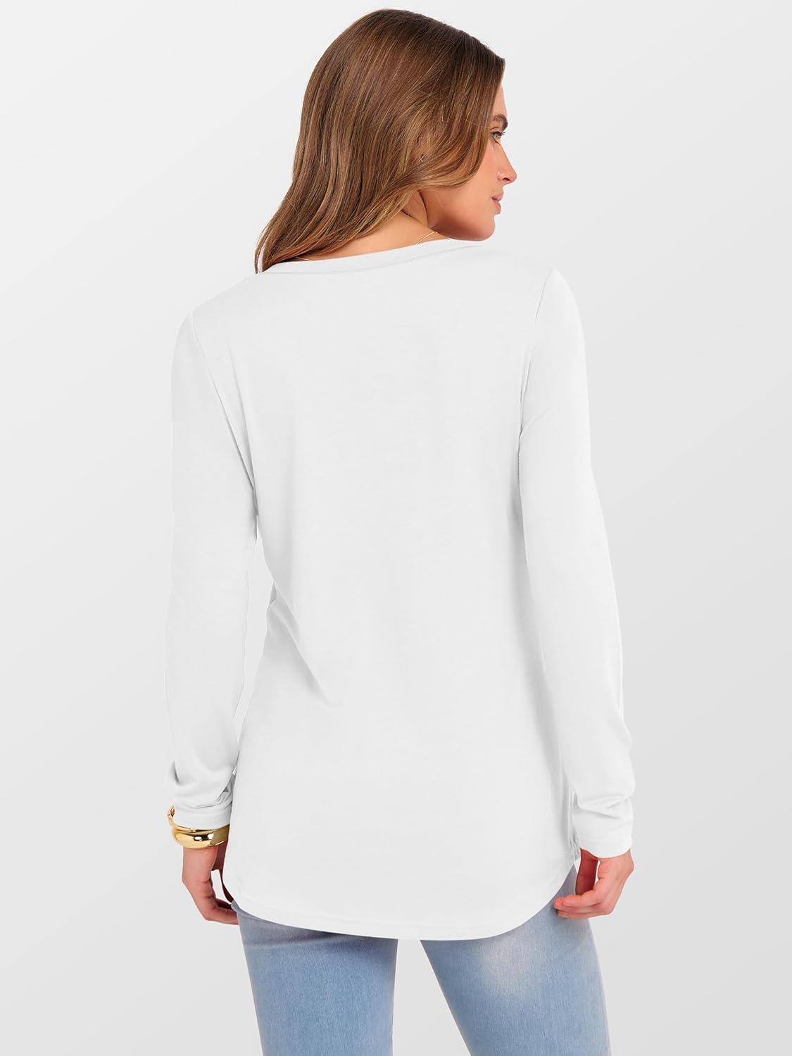 imageANRABESS Womens Long Sleeve Tunic Tops V Neck TShirts Casual Cute Basic Tee 2025 Fall Work Travel Loungewear OutfitsWhite