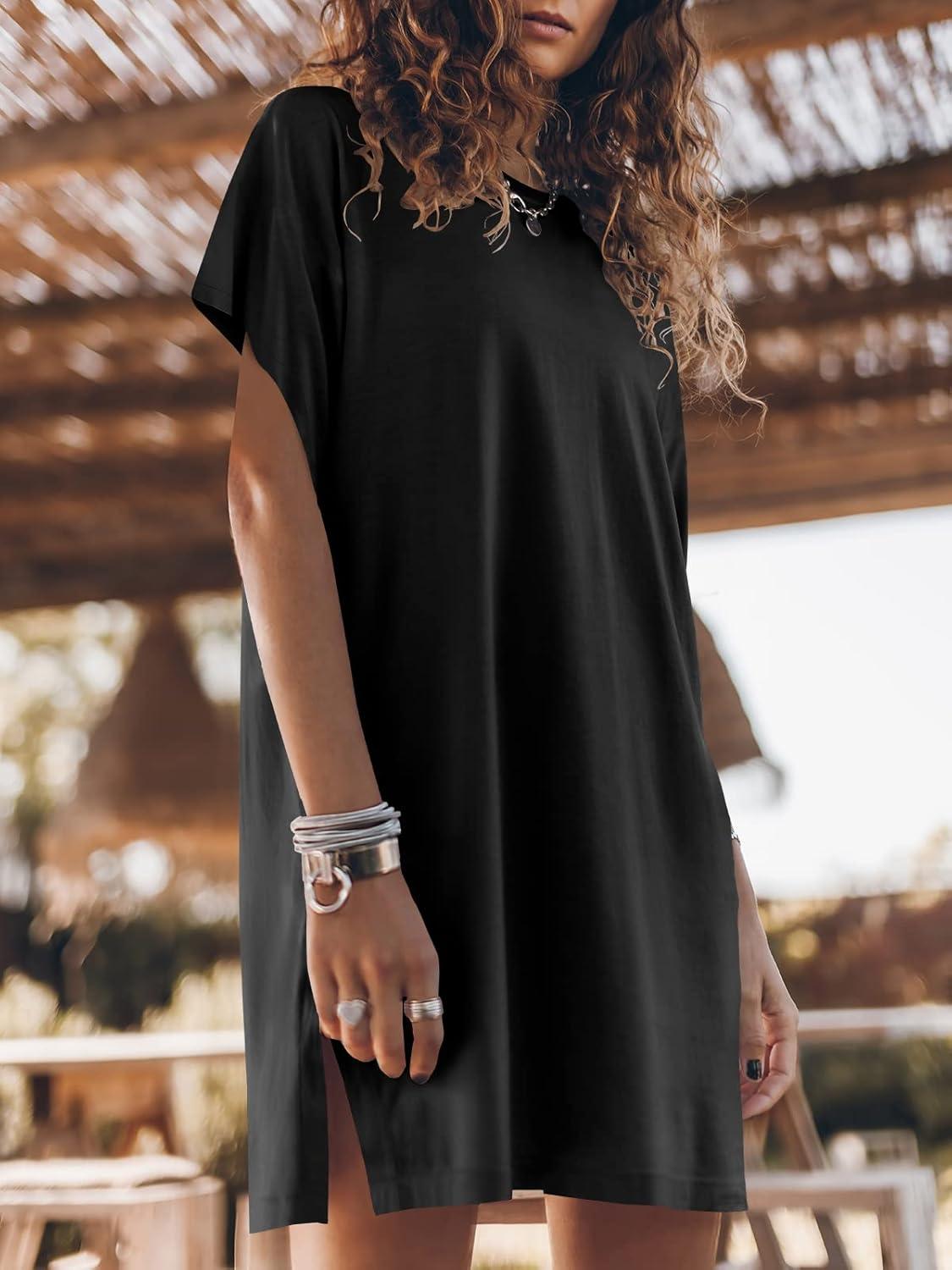 imageANRABESS Womens Summer T Shirt Dress 2025 Beach Vacation Travel Outfits Casual Simple Soft Mini Sundress Cover Up ClothesBlack