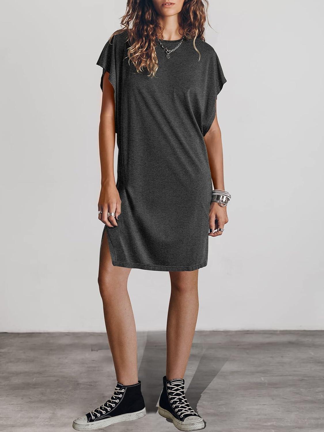 imageANRABESS Womens Summer T Shirt Dress 2025 Beach Vacation Travel Outfits Casual Simple Soft Mini Sundress Cover Up ClothesDark Gray