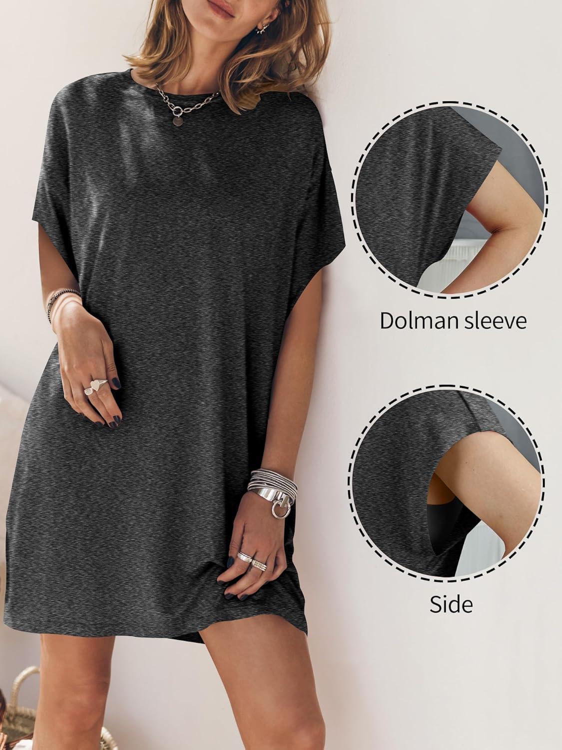 imageANRABESS Womens Summer T Shirt Dress 2025 Beach Vacation Travel Outfits Casual Simple Soft Mini Sundress Cover Up ClothesDark Gray