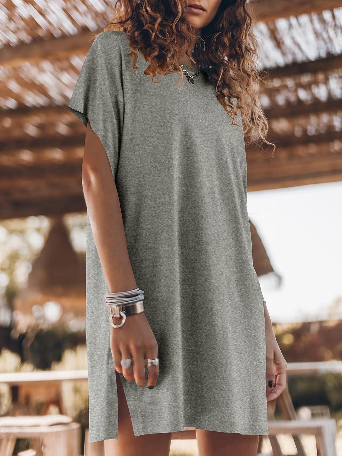 imageANRABESS Womens Summer T Shirt Dress 2025 Beach Vacation Travel Outfits Casual Simple Soft Mini Sundress Cover Up ClothesGray