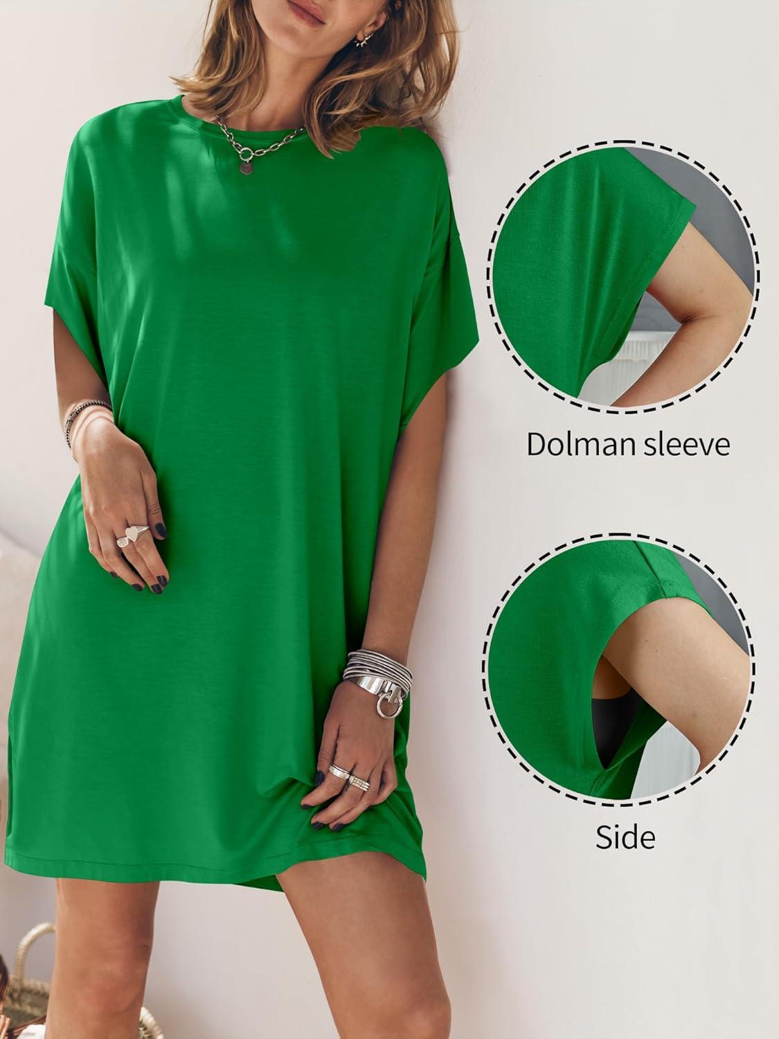 imageANRABESS Womens Summer T Shirt Dress 2025 Beach Vacation Travel Outfits Casual Simple Soft Mini Sundress Cover Up ClothesGreen