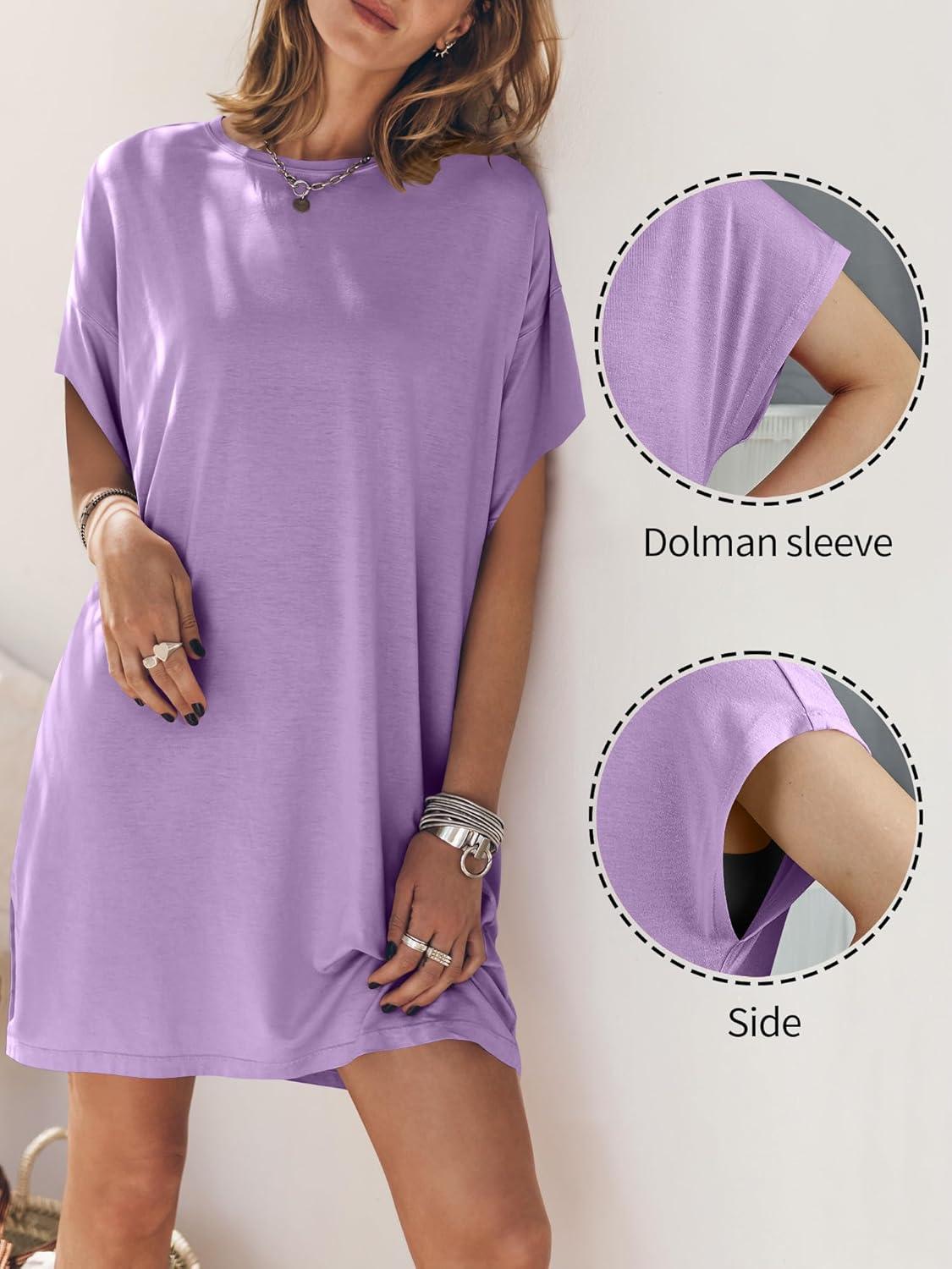 imageANRABESS Womens Summer T Shirt Dress 2025 Beach Vacation Travel Outfits Casual Simple Soft Mini Sundress Cover Up ClothesLight Purple