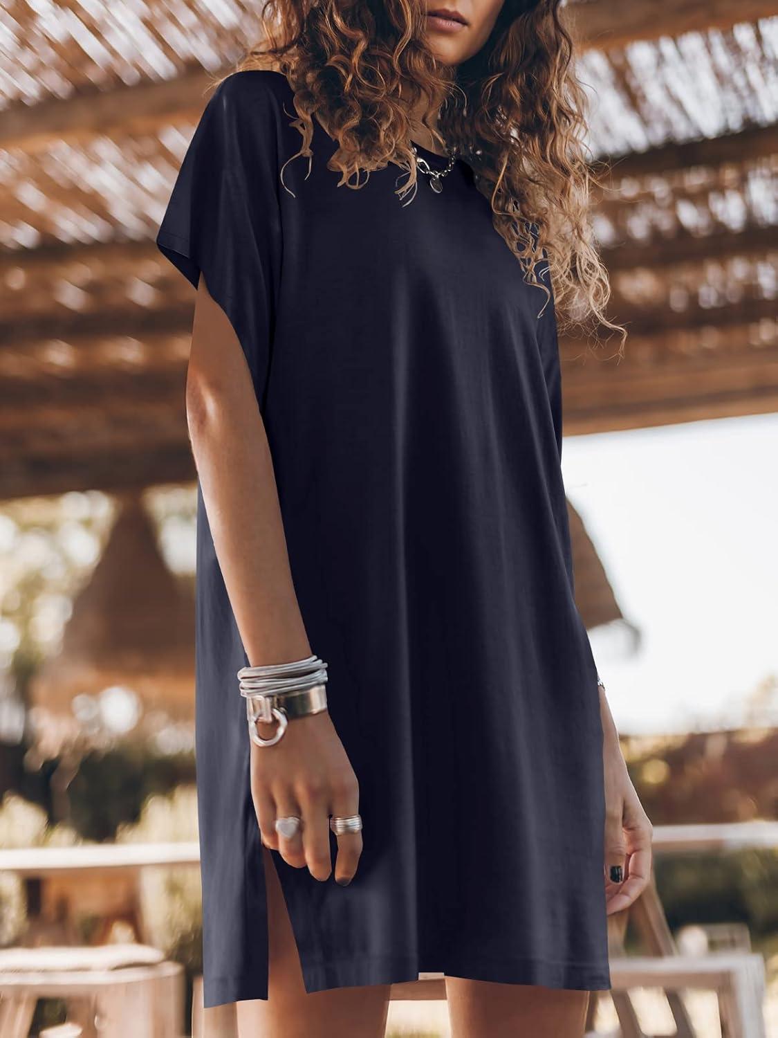 imageANRABESS Womens Summer T Shirt Dress 2025 Beach Vacation Travel Outfits Casual Simple Soft Mini Sundress Cover Up ClothesNavy Blue