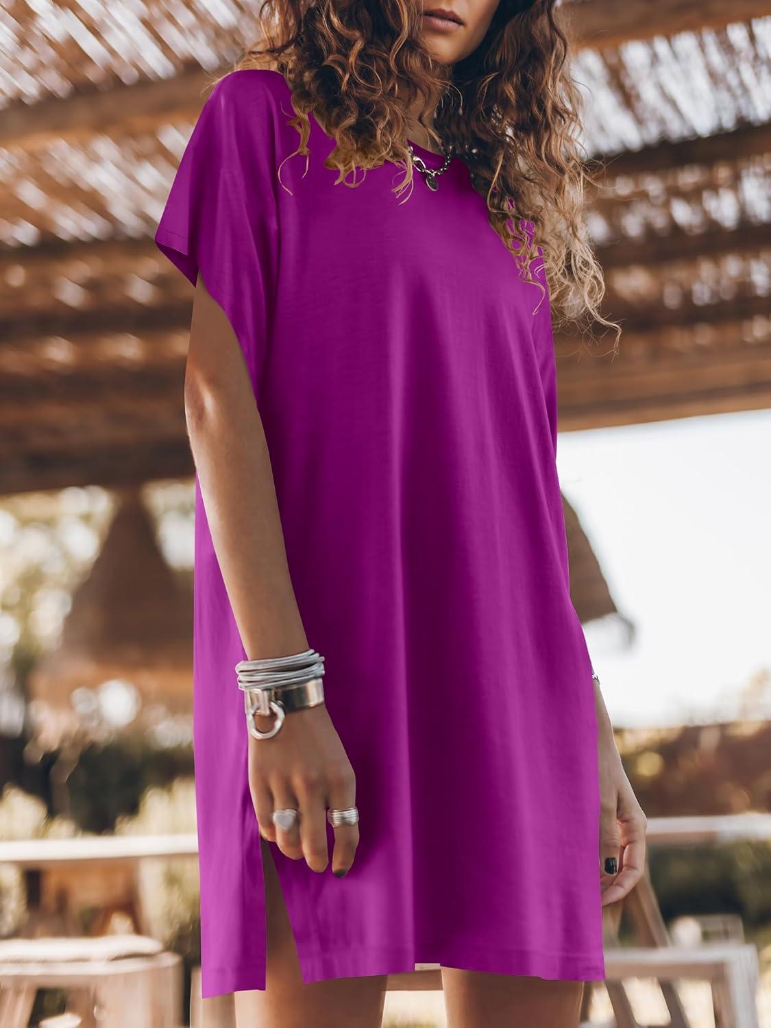 imageANRABESS Womens Summer T Shirt Dress 2025 Beach Vacation Travel Outfits Casual Simple Soft Mini Sundress Cover Up ClothesPurple