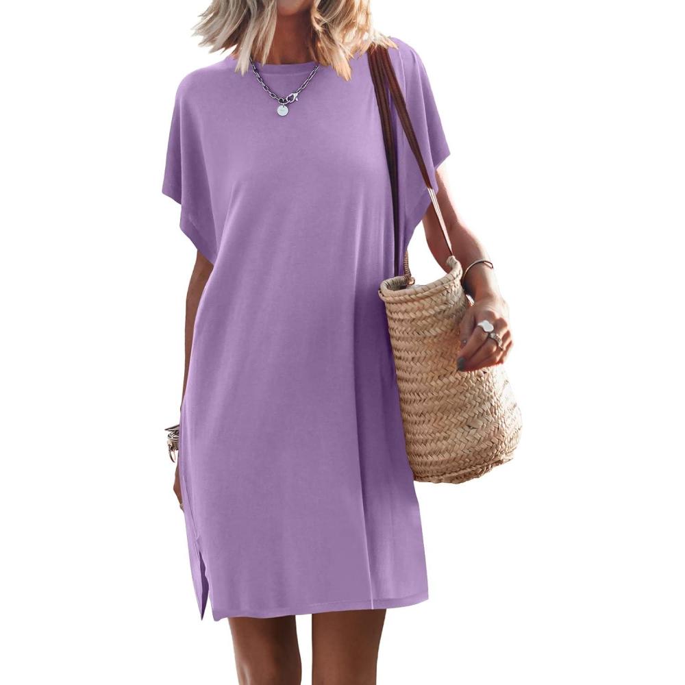 imageANRABESS Womens Summer T Shirt Dress 2025 Beach Vacation Travel Outfits Casual Simple Soft Mini Sundress Cover Up ClothesLight Purple