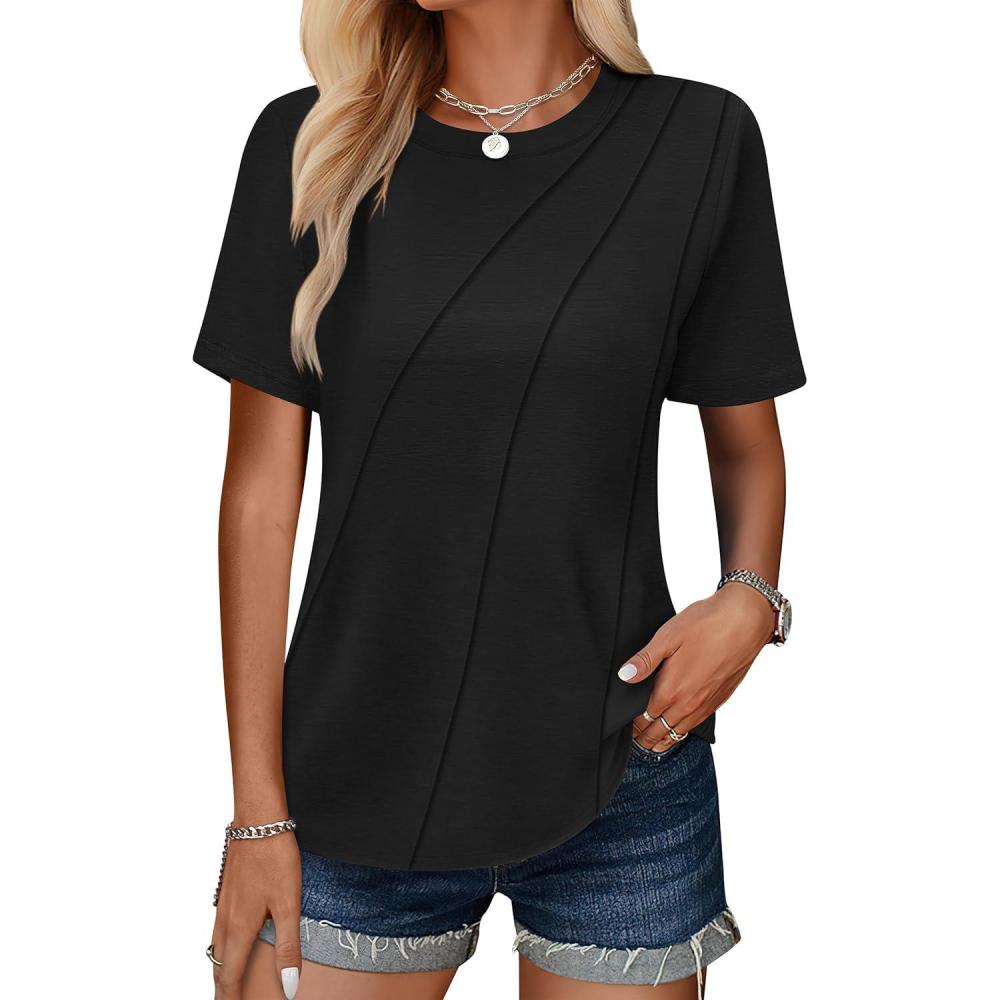 imageANRABESS Womens Summer Tops Workout Shirts Beach Vacation Outfits Business Tshirts Dressy Fashion Spring Clothes 2025Black
