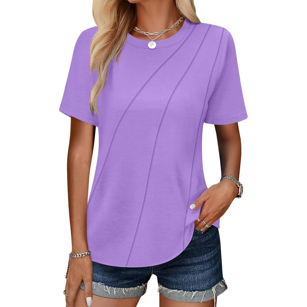 imageANRABESS Womens Summer Tops Workout Shirts Beach Vacation Outfits Business Tshirts Dressy Fashion Spring Clothes 2025Light Purple