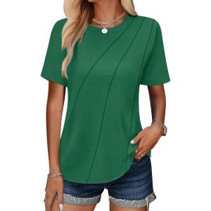 ANRABESS Womens Summer Tops Workout Shirts Beach Vacation Outfits Business Tshirts Dressy Fashion Spring Clothes 2025(Green)