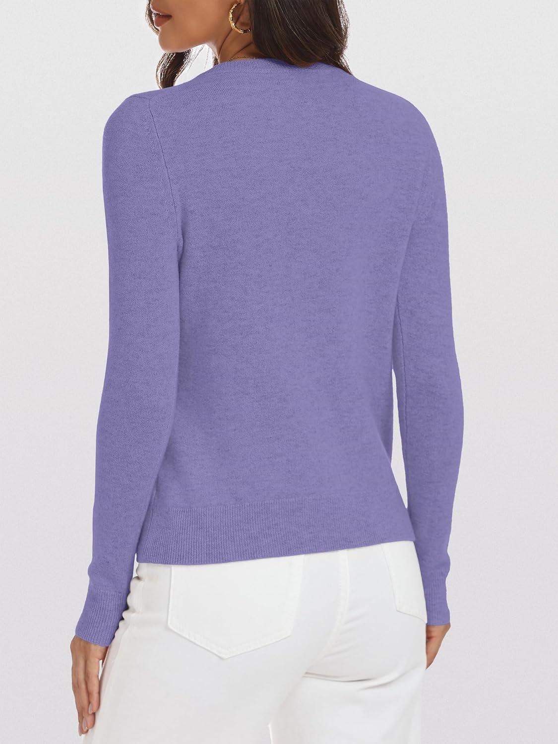 imageANRABESS Womens 100 Wool Sweaters V Neck Long Sleeve Work Business Casual Basic Pullover Sweater Tops 2025 Fall OutfitsLight Purple