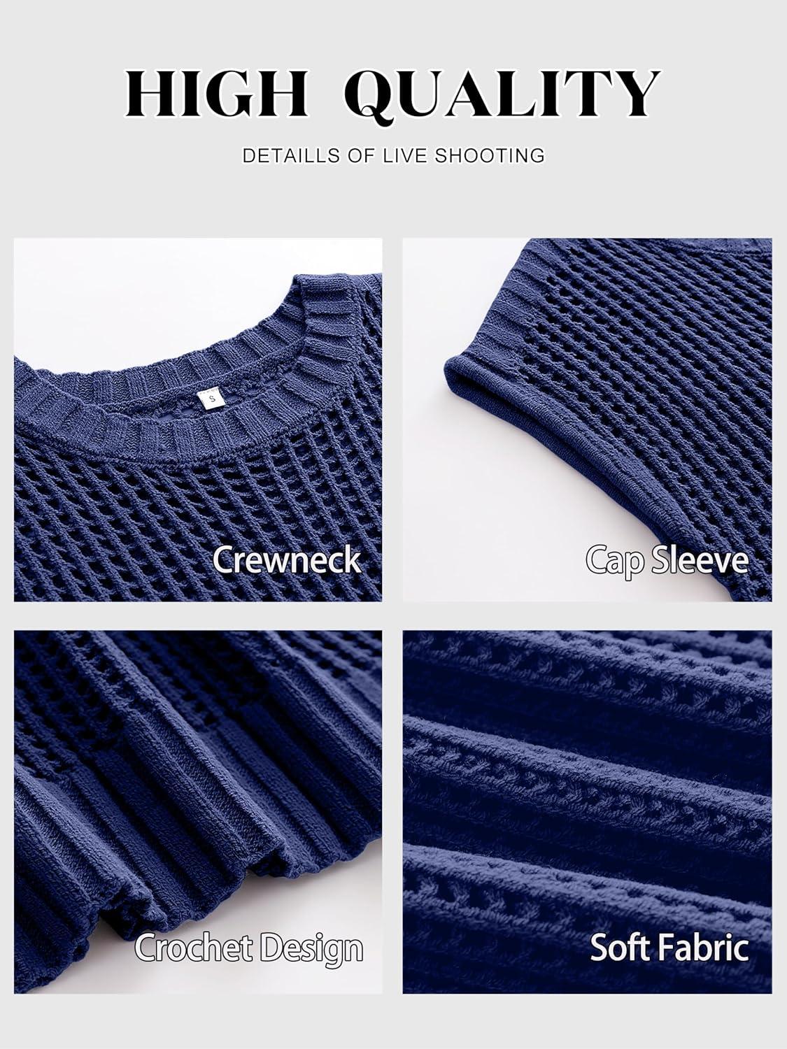 imageANRABESS Womens Tops 2026 Trendy Summer Shirts Crochet Cap Sleeve Knitted Sweater Beach Vacation Clothes Fall Fashion OutfitsNavy Blue