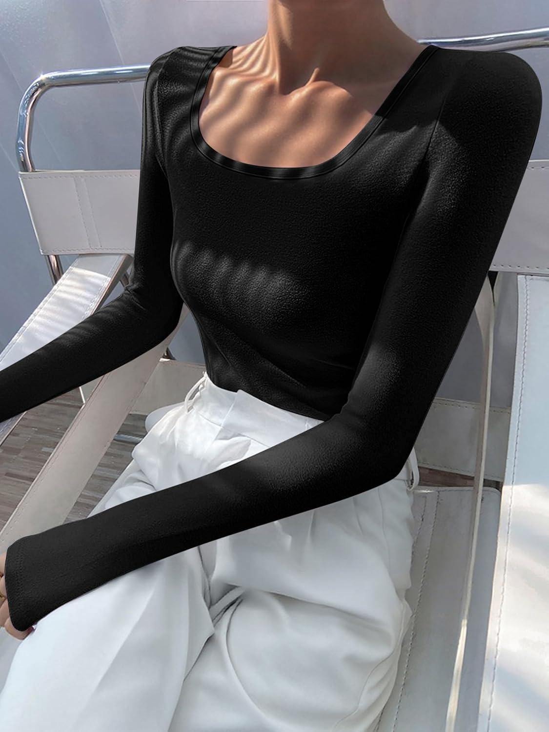 imageANRABESS Women Long Sleeve Thermal Top Scoop Neck Slim Fit Fleece Shirts Basic Tee Casual 2025 Fall Winter Warm UndershirtsBlack