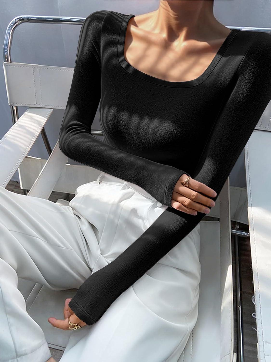 imageANRABESS Women Long Sleeve Thermal Top Scoop Neck Slim Fit Fleece Shirts Basic Tee Casual 2025 Fall Winter Warm UndershirtsBlack